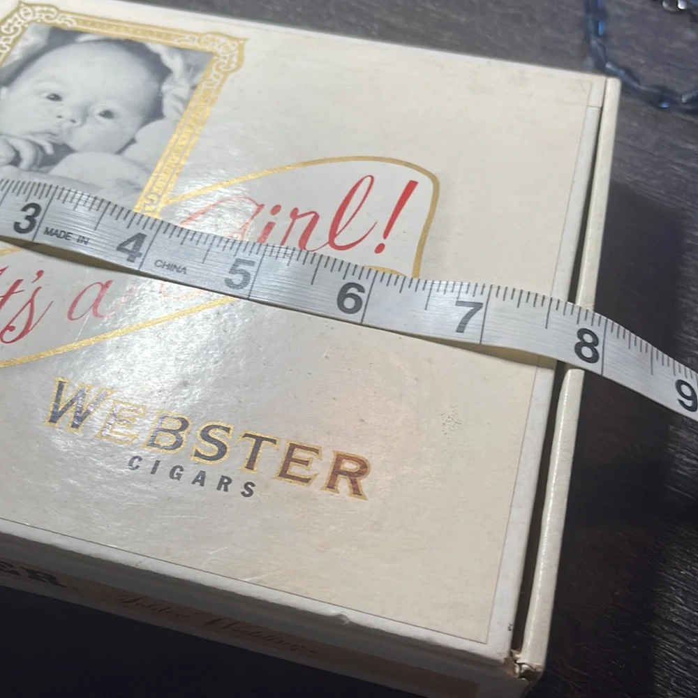 WEBSTER CIGARS BOX ITS A GIRL  8 in. by 6 in.